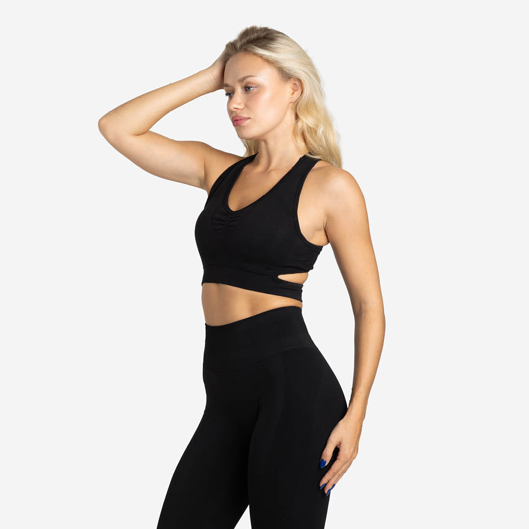 Tank sports bra with V Seamless neck