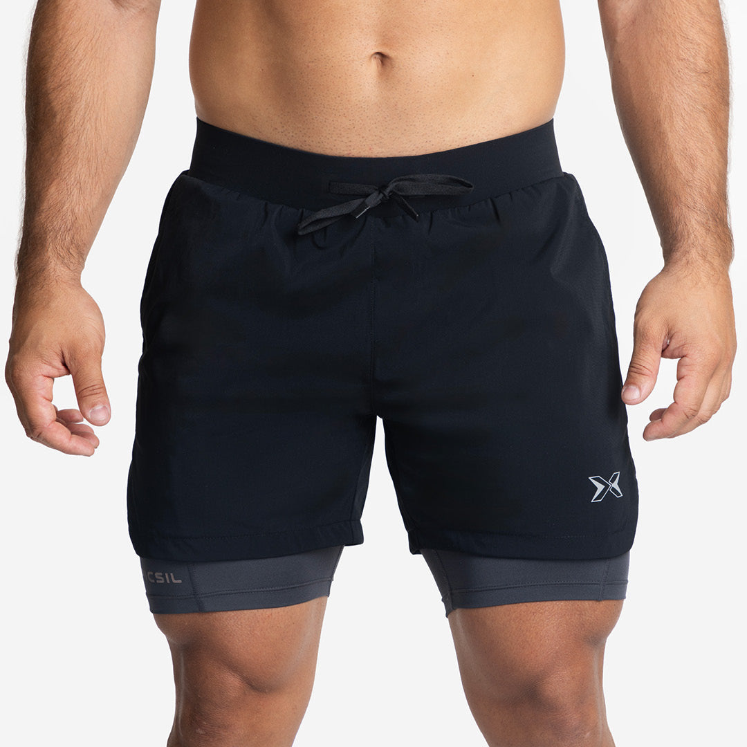 Shorts con Malla Compresión 2 en 1 Hombre Premium